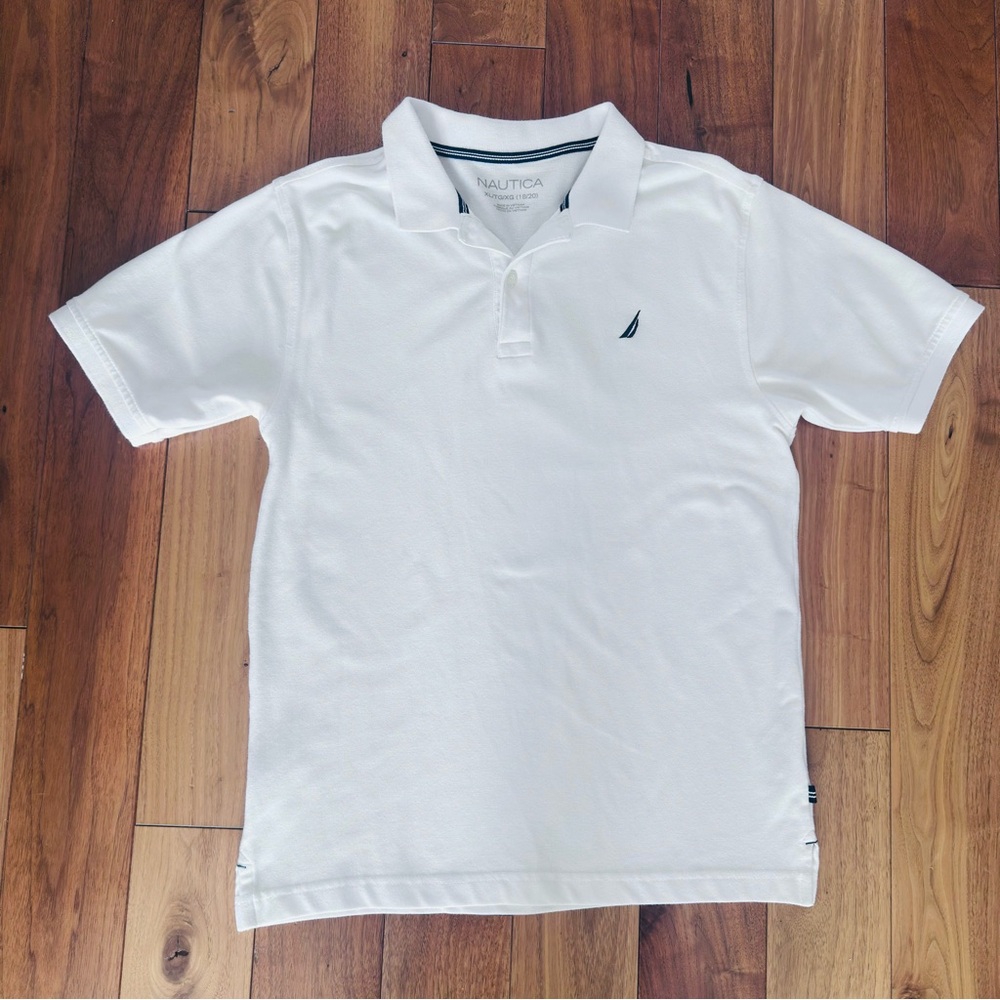 NAUTICA White Polo Shirt Youth Size XL 18/20